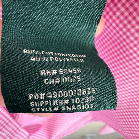 Lauren Ralph Lauren Pink White Checkered Long Sleeve Button Up Boy's Size 20 - Picture 6 of 6